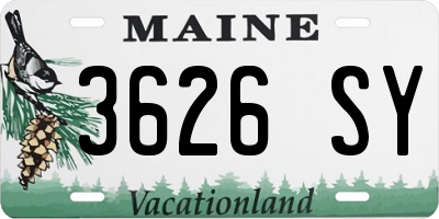 ME license plate 3626SY