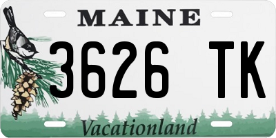 ME license plate 3626TK