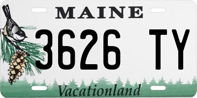 ME license plate 3626TY