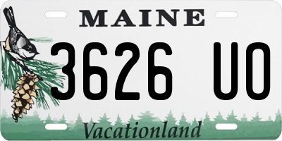 ME license plate 3626UO