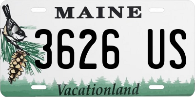 ME license plate 3626US