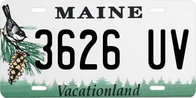 ME license plate 3626UV