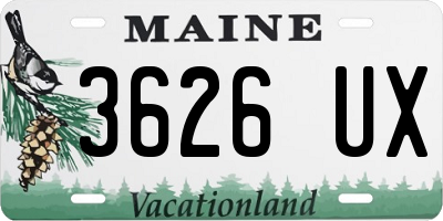 ME license plate 3626UX