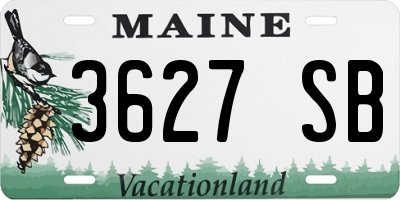ME license plate 3627SB