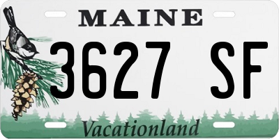 ME license plate 3627SF