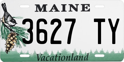 ME license plate 3627TY