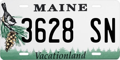 ME license plate 3628SN