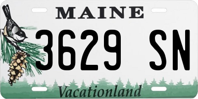 ME license plate 3629SN
