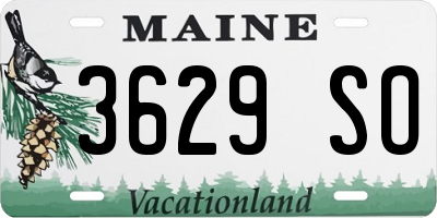 ME license plate 3629SO