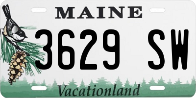 ME license plate 3629SW