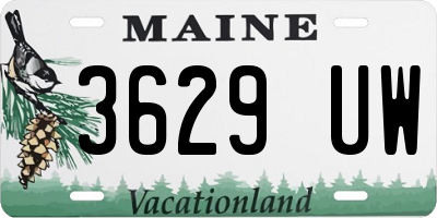 ME license plate 3629UW