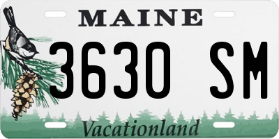 ME license plate 3630SM
