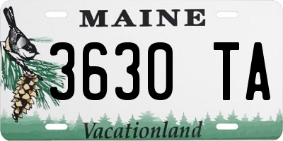 ME license plate 3630TA
