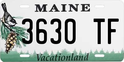 ME license plate 3630TF