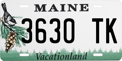 ME license plate 3630TK