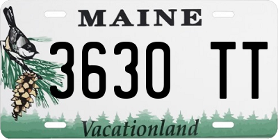 ME license plate 3630TT