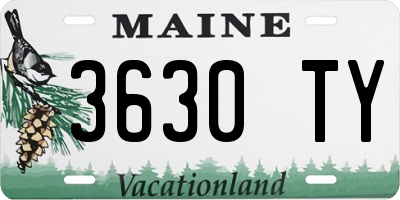 ME license plate 3630TY