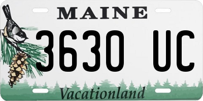 ME license plate 3630UC