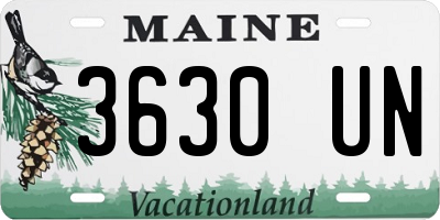 ME license plate 3630UN