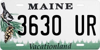 ME license plate 3630UR