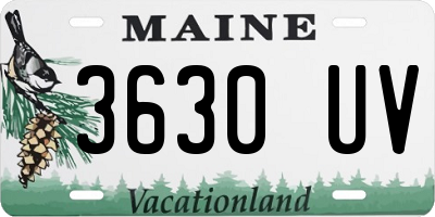ME license plate 3630UV