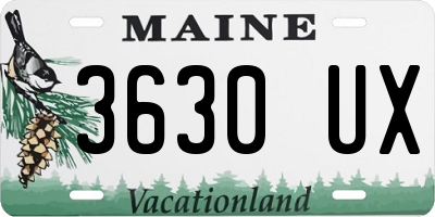 ME license plate 3630UX