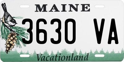 ME license plate 3630VA