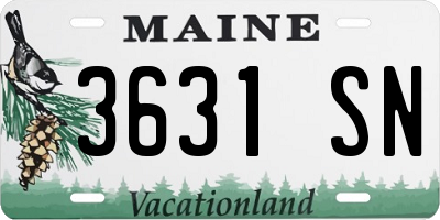 ME license plate 3631SN