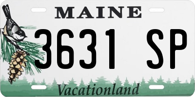 ME license plate 3631SP