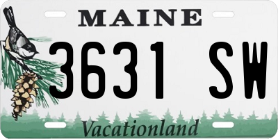 ME license plate 3631SW