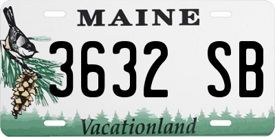 ME license plate 3632SB