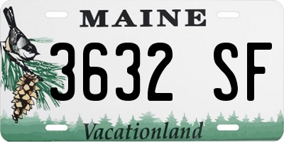 ME license plate 3632SF