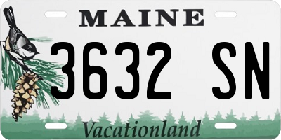 ME license plate 3632SN