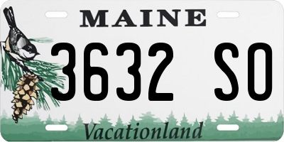 ME license plate 3632SO