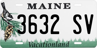ME license plate 3632SV