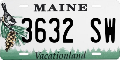 ME license plate 3632SW
