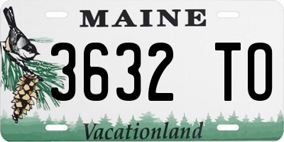 ME license plate 3632TO