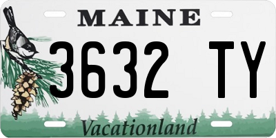 ME license plate 3632TY