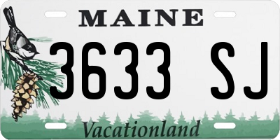 ME license plate 3633SJ