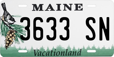 ME license plate 3633SN