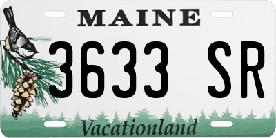 ME license plate 3633SR