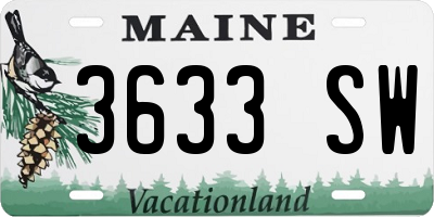 ME license plate 3633SW