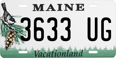 ME license plate 3633UG