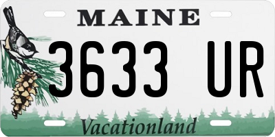 ME license plate 3633UR