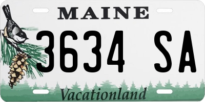 ME license plate 3634SA