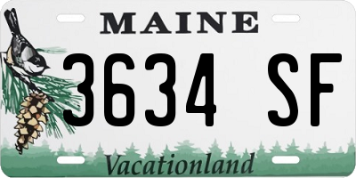 ME license plate 3634SF
