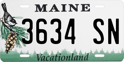 ME license plate 3634SN
