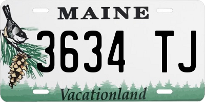 ME license plate 3634TJ