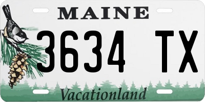 ME license plate 3634TX