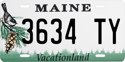 ME license plate 3634TY
